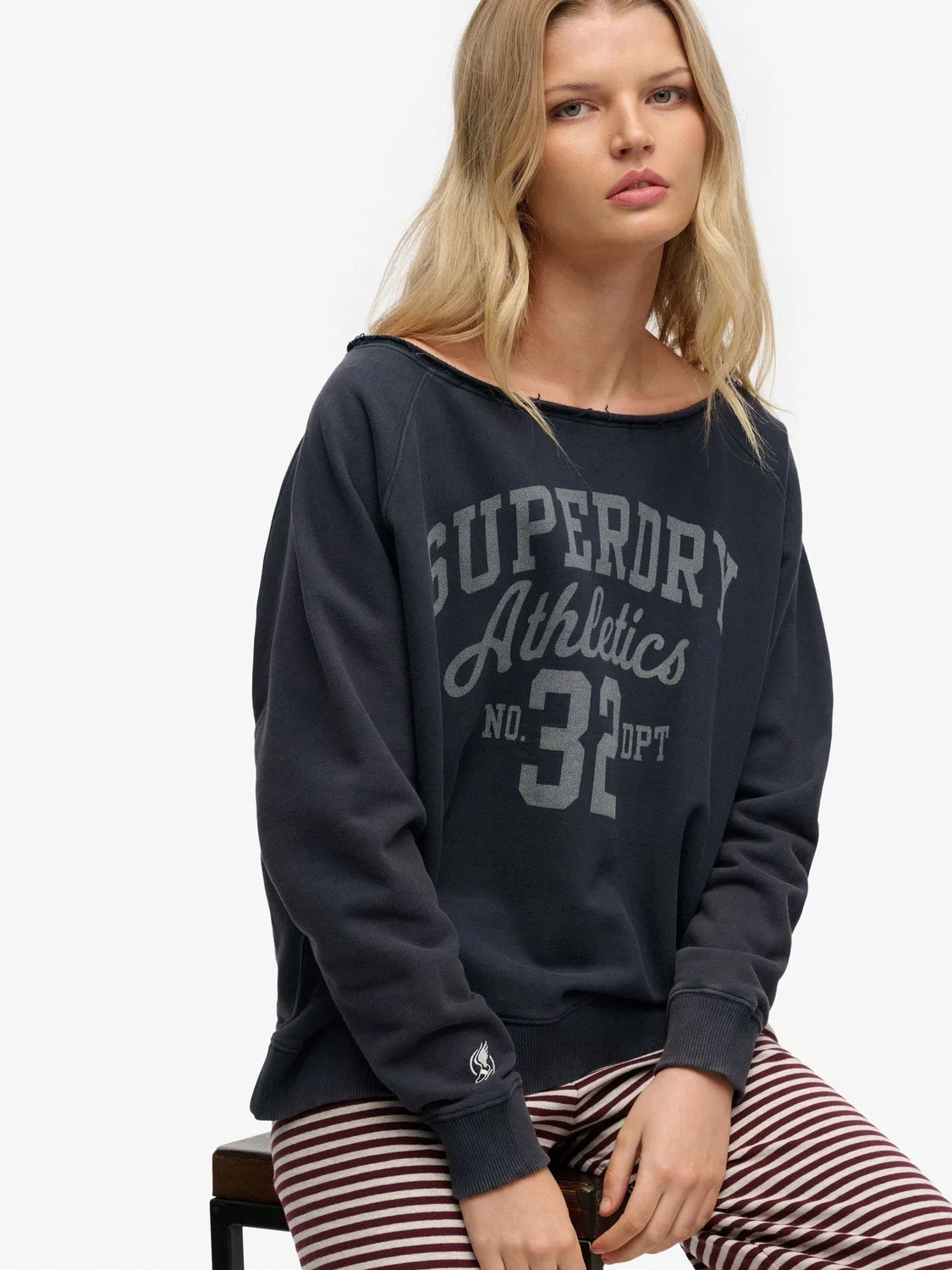 Свитшот оверсайз Bardot Athletic Essentials Superdry, синий