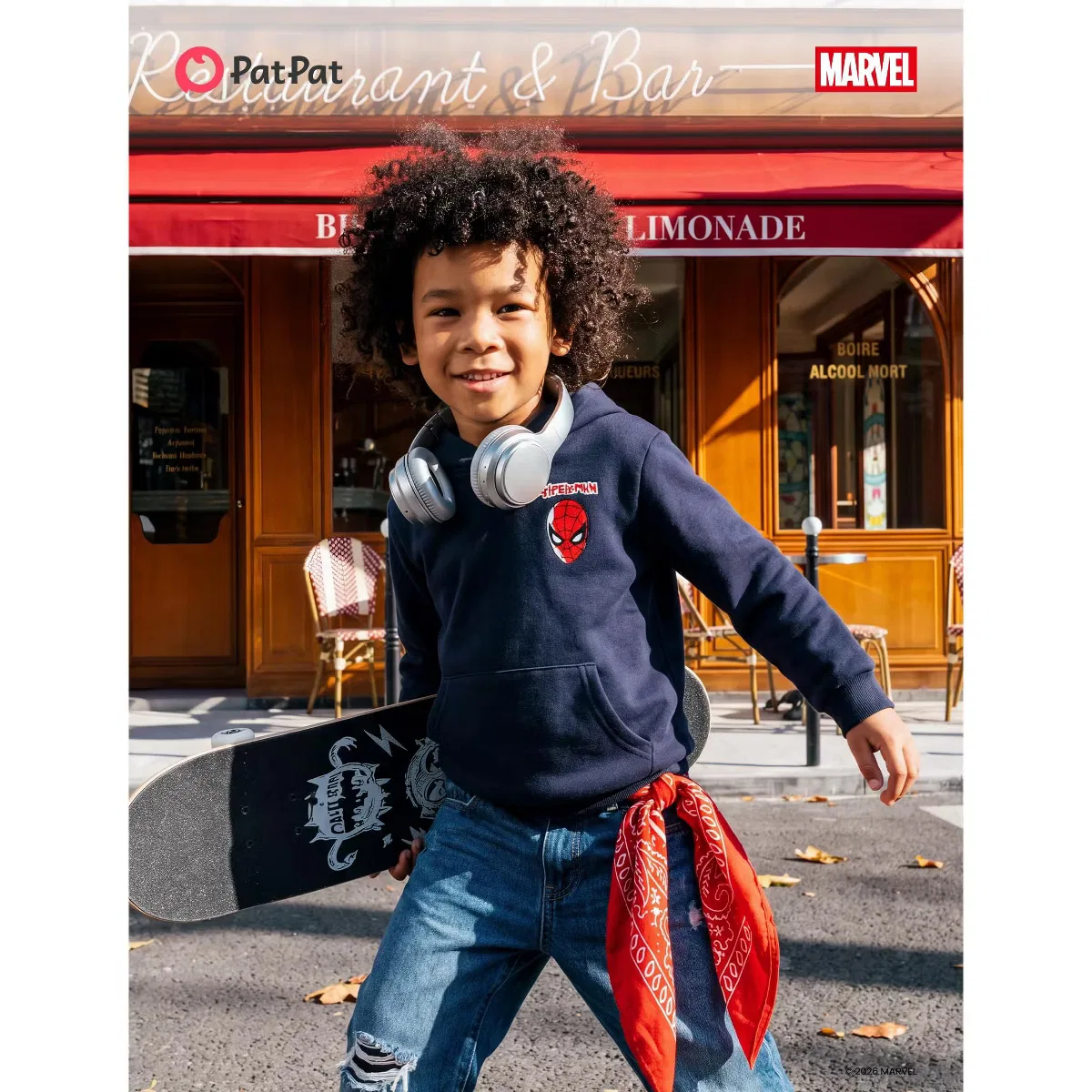 Худи с капюшоном и кенгуру-карманом Disney Spider-Man PATPAT — фото 3