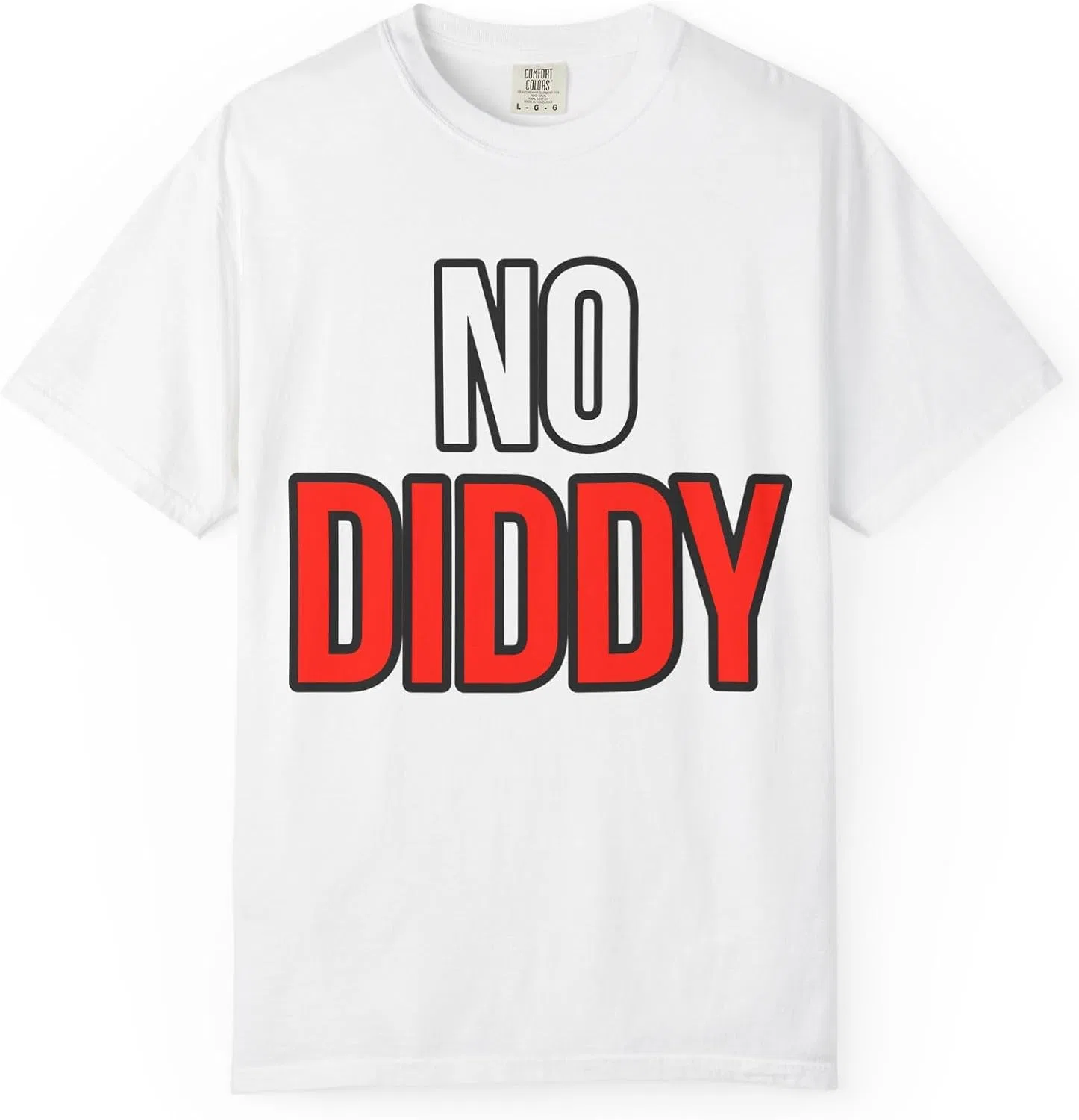Футболка с принтом No Diddy Comfort Colors 1717, White