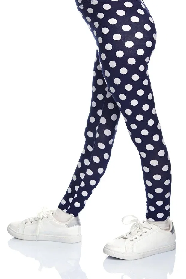 Детские леггинсы для девочек с принтом Lovetti, Light Navy Blue — фото 2
