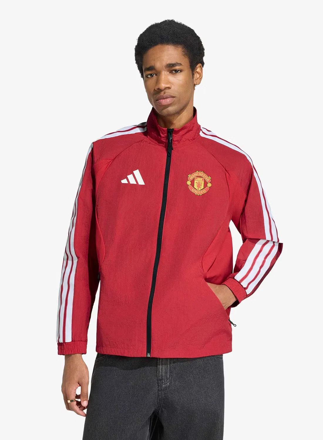Куртка с воротником-стойкой Manchester United Adidas, трек-топ