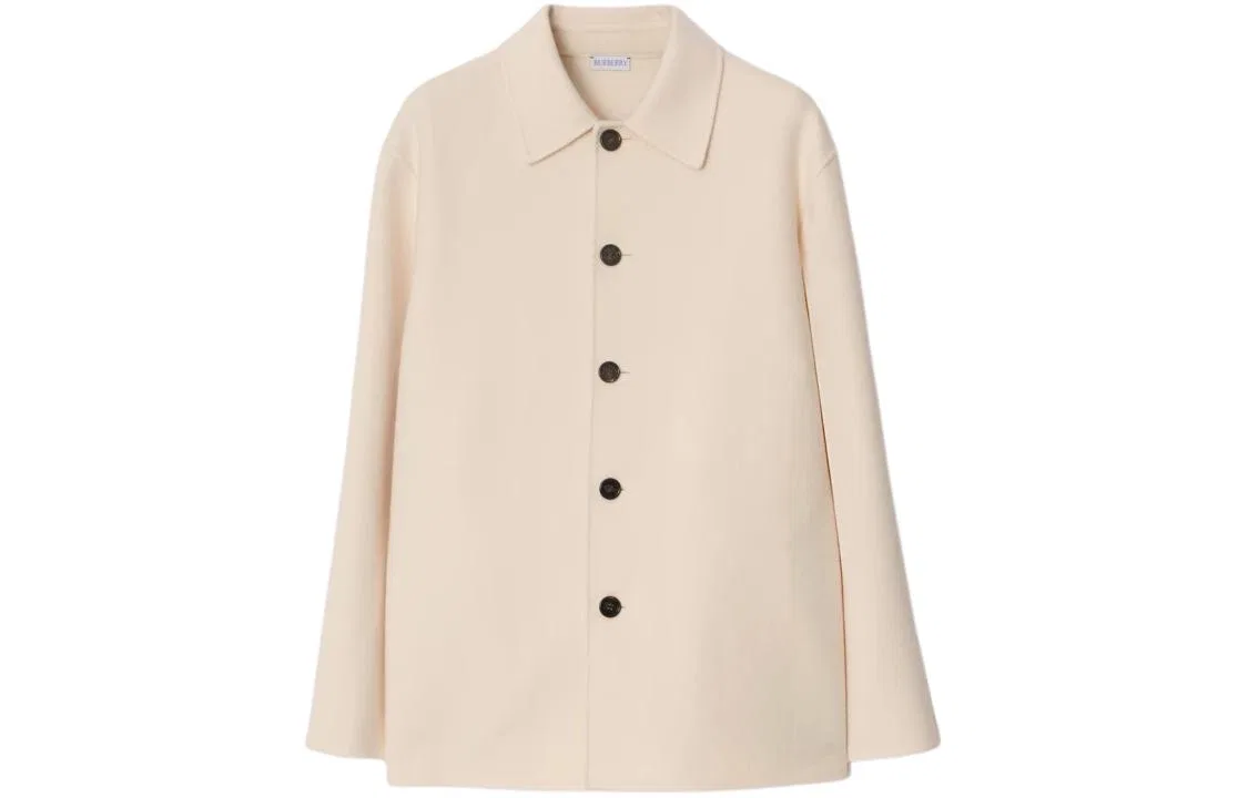 Женское однобортное шерстяное пальто Burberry, Soap White