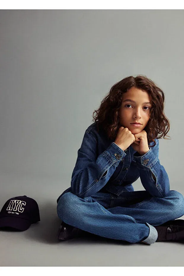 Хлопковая джинсовая куртка Mango Kids