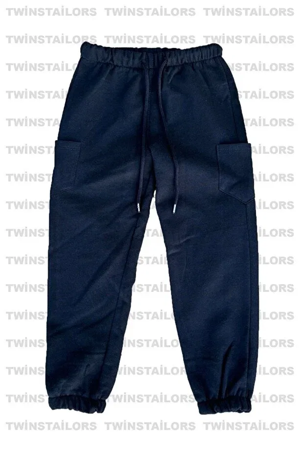 Детские спортивные штаны для девочек с начесом 3-шт Twins Tailors, Black-Grey-Navy Blue — фото 4