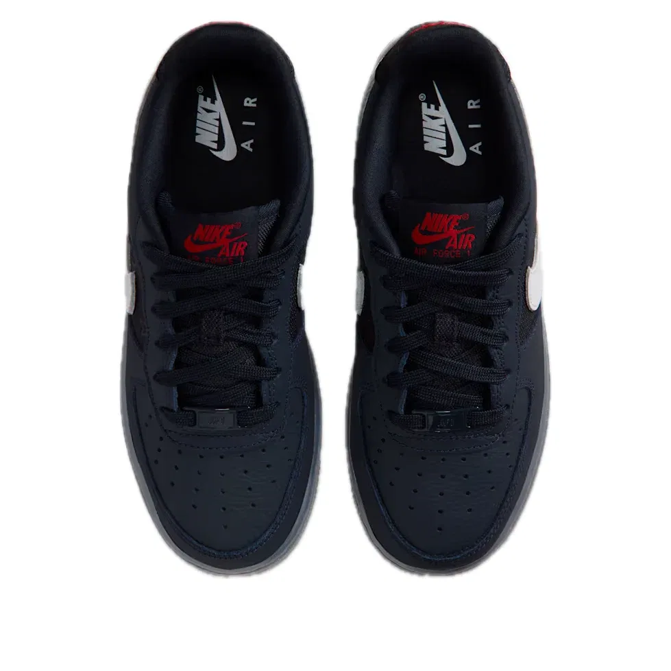 Детские кроссовки на шнуровке с кожаным верхом Nike Air Force 1, черный — фото 4