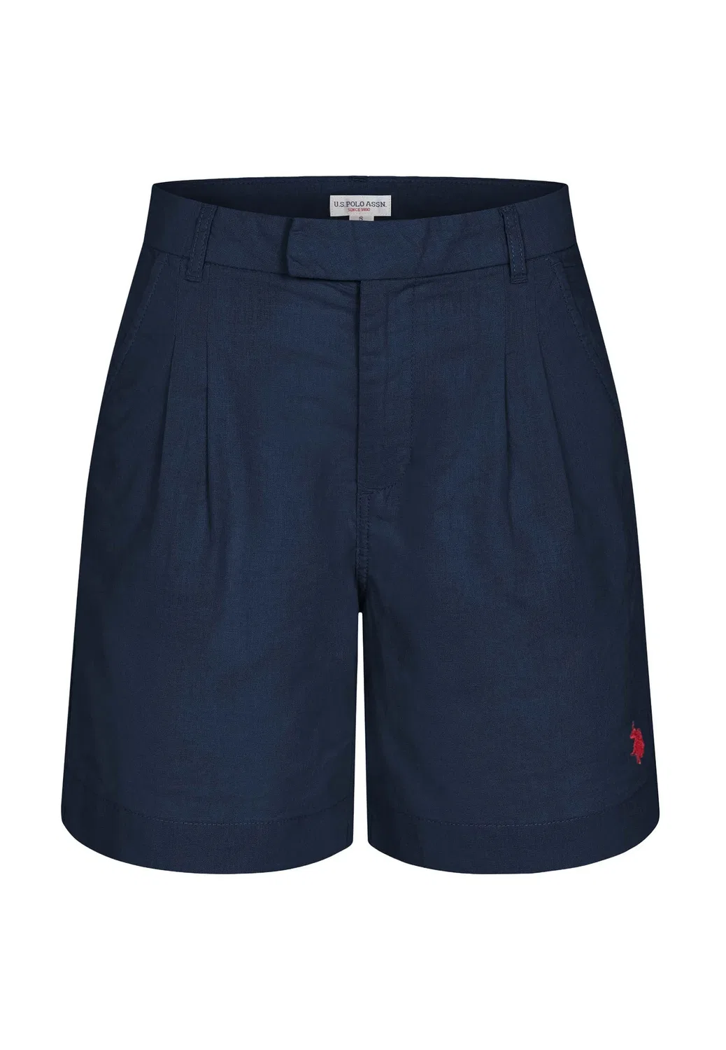 Шорты льняные P047 U.S. Polo Assn., синий — фото 4