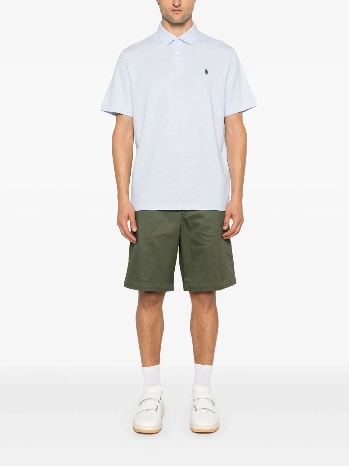 Polo Ralph Lauren Рубашка-поло из хлопка и льна, синий — фото 4