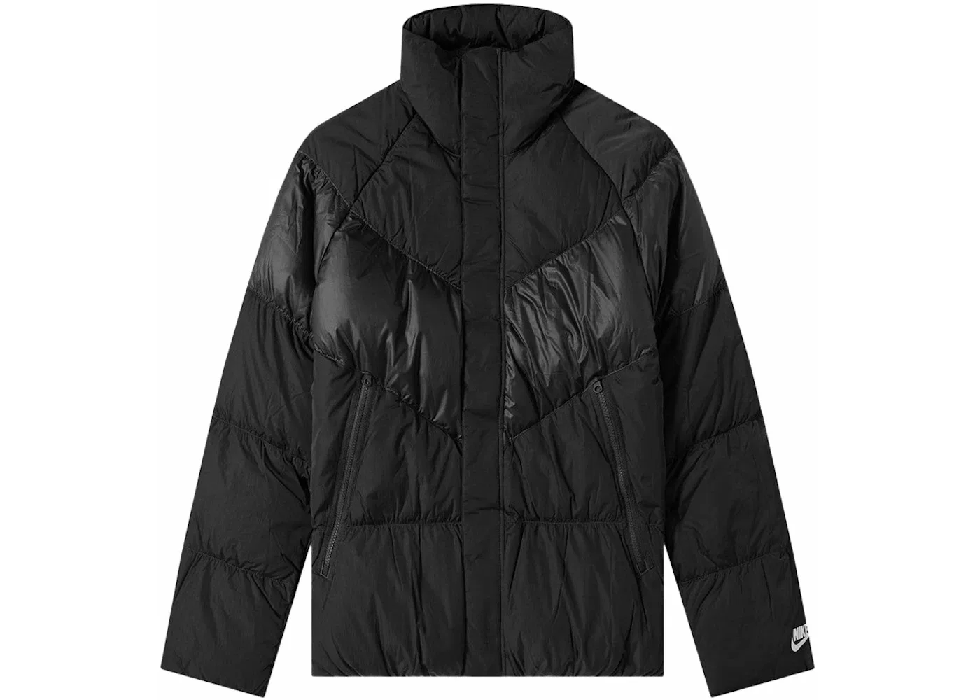 Мужской пуховик с зигзагообразными панелями Nike Chevron Panel Puffer Down, цвет Raven Black