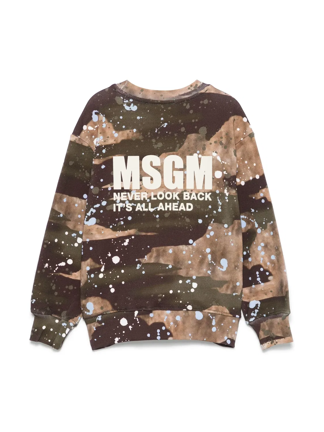 Свитшот с эффектом брызг краски MSGM, коричневый — фото 2