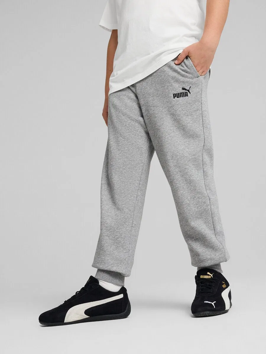 Спортивные брюки PUMA Tapered Workout Pants 'ESS No. 1' в серо-пятнистом цвете — фото 3