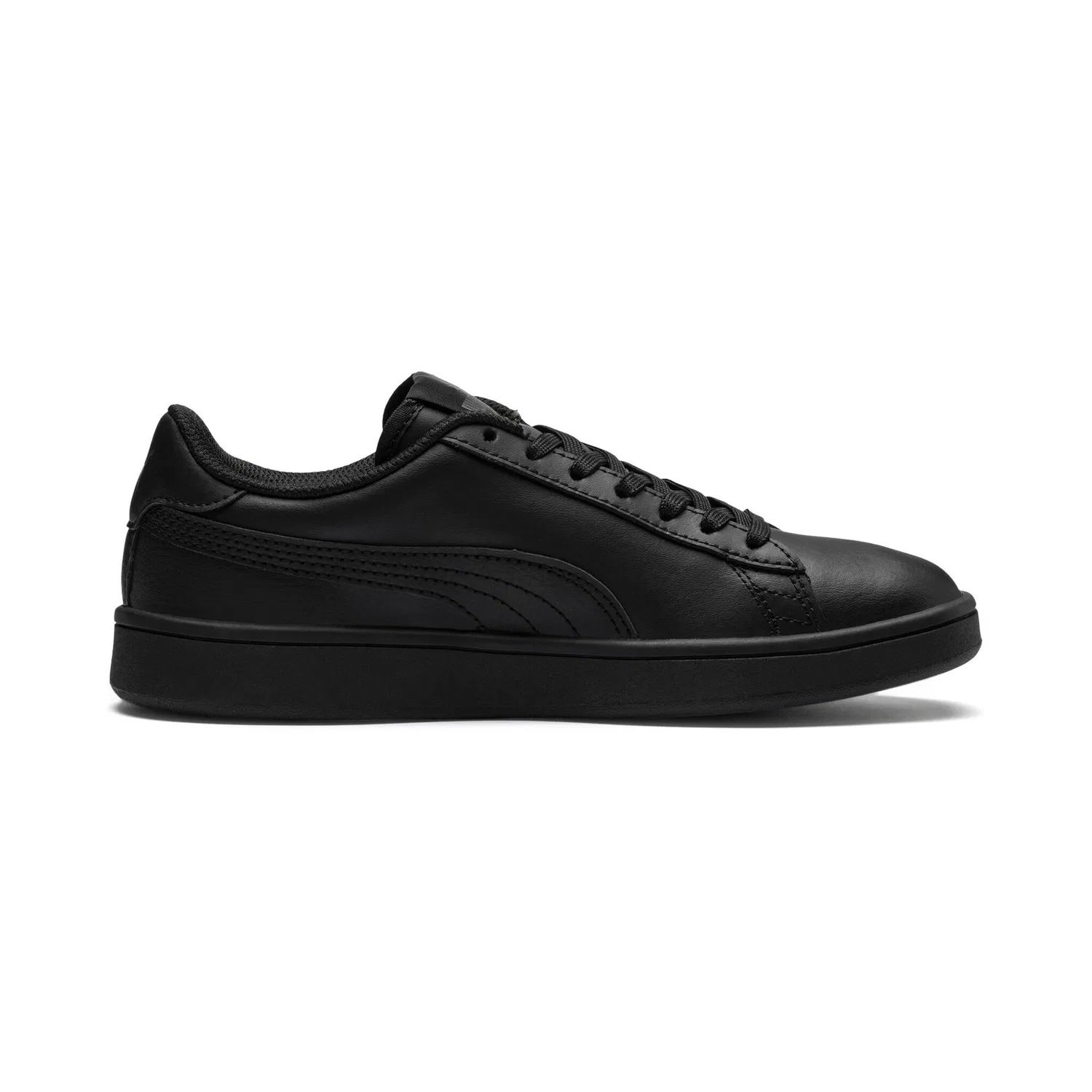 Детские кожаные кроссовки Smash V2 L PUMA, Black — фото 3