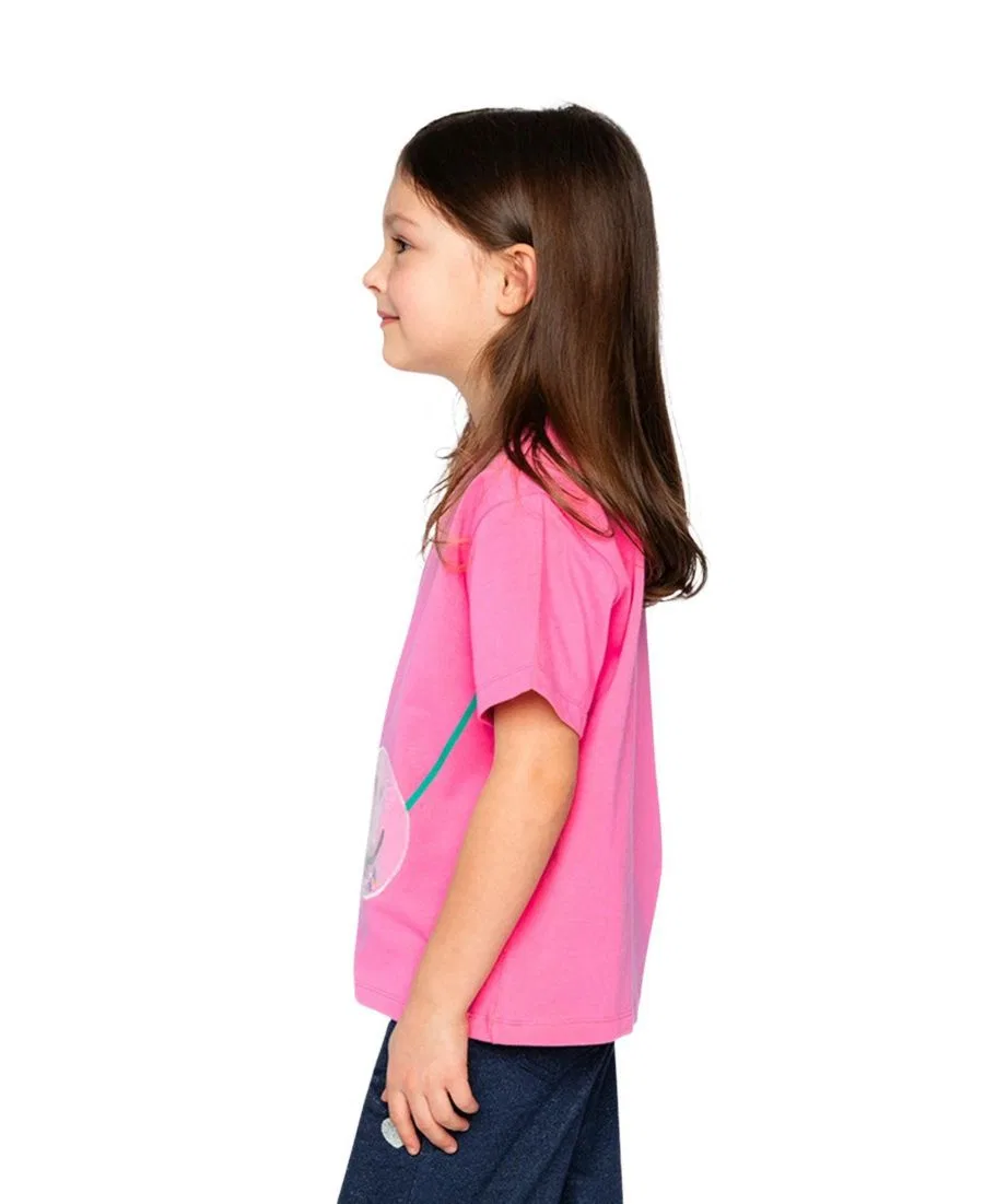 Футболка с принтом из джерси Ivy Kids Deux par Deux, Pink — фото 4