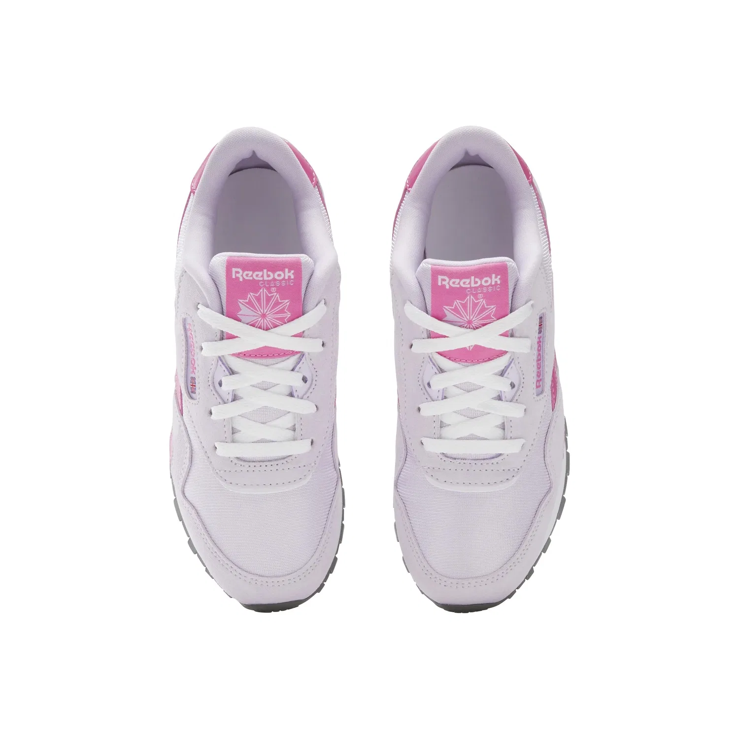 Детские кроссовки для девочек с принтом Reebok, White Pink True Pink — фото 3