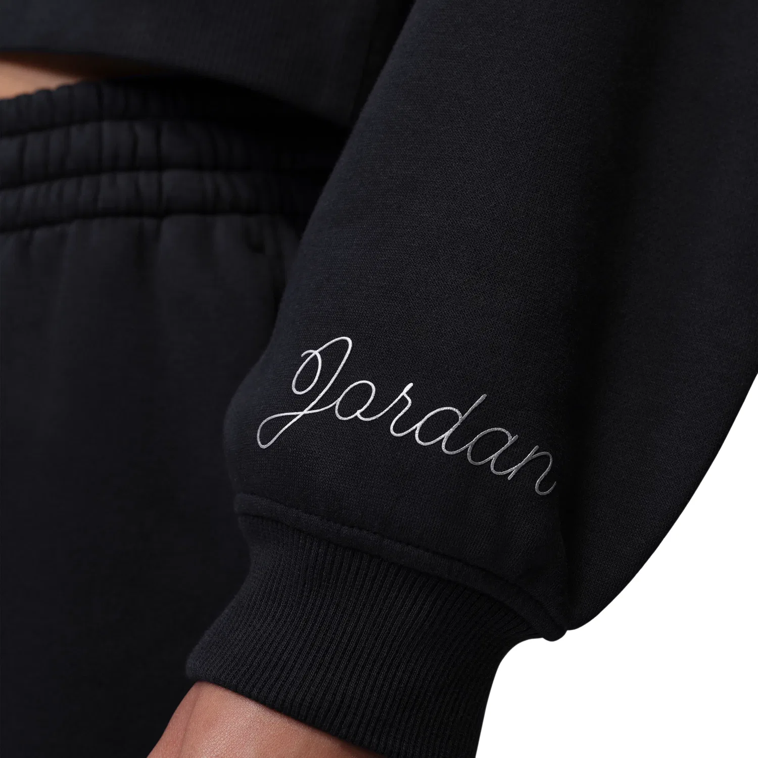 Женское худи Brooklyn Fleece Cropped Hoodie 'Black' Jordan, черный — фото 4