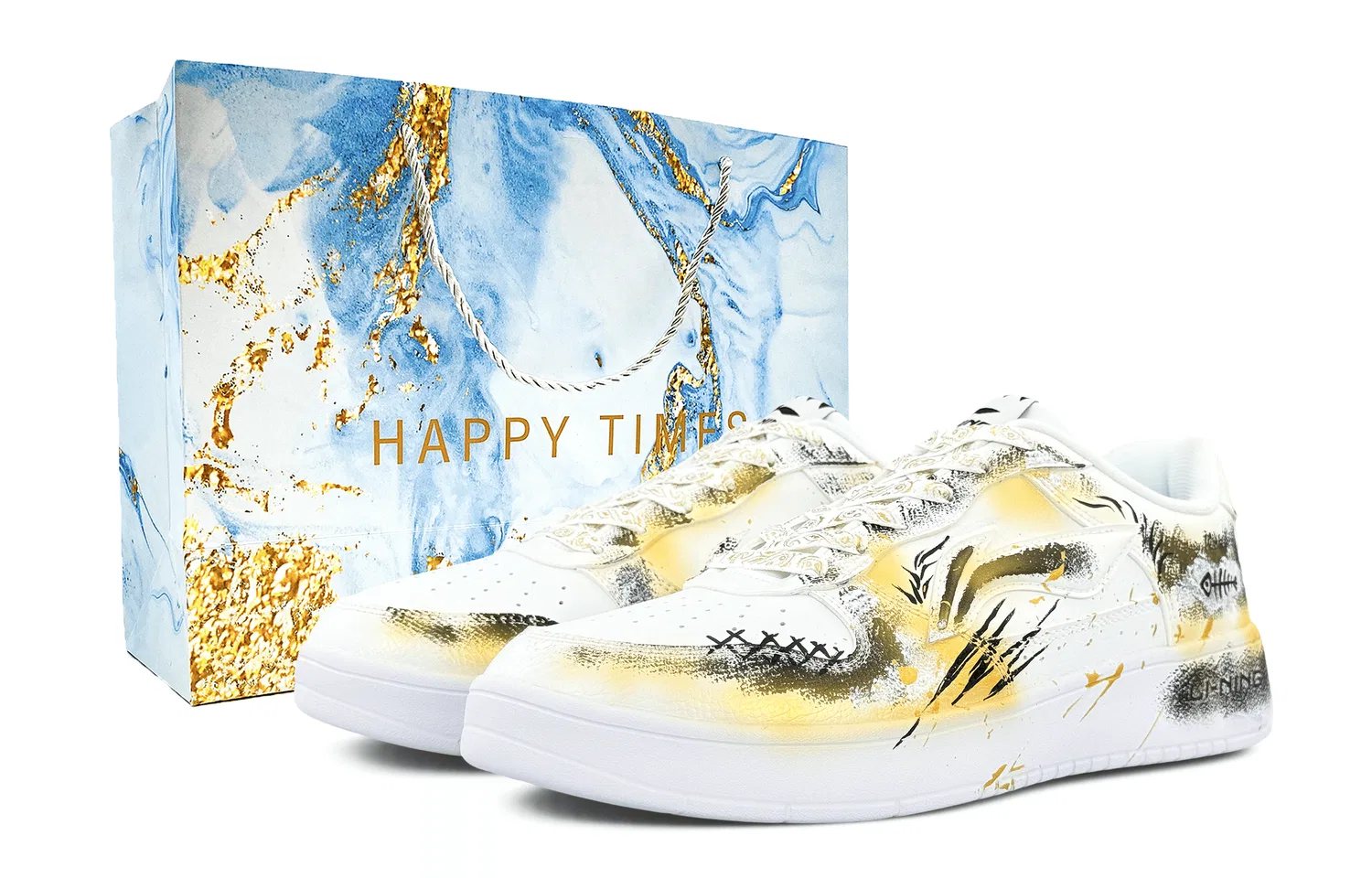 Кроссовки кеды белые Li-Ning White Gold