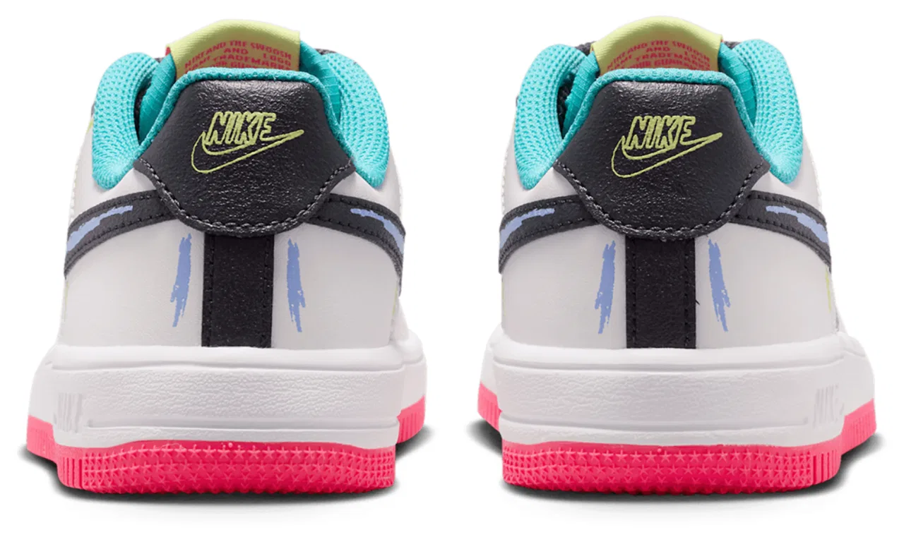 Кроссовки для мальчиков Force 1 Low Lace Nike, цвет White/Hyper Pink/Anthracite — фото 3