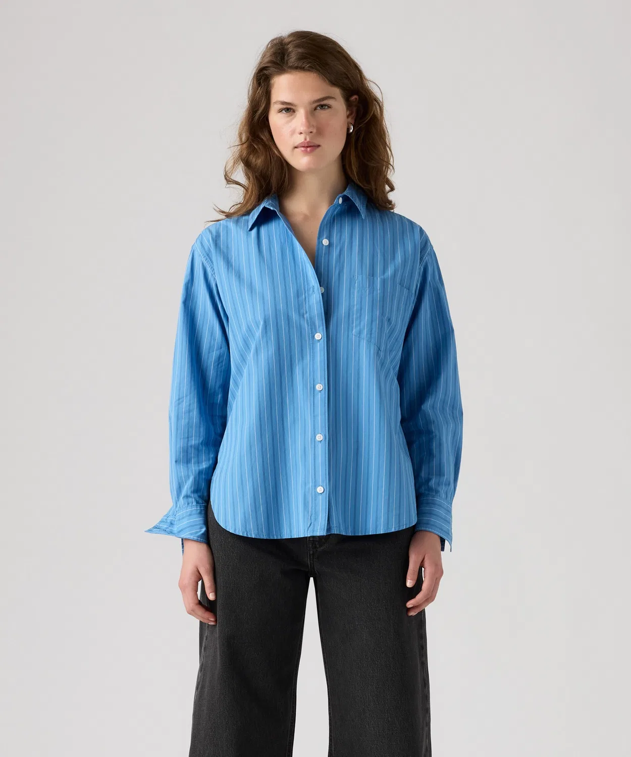 Женская рубашка-бойфренд с длинным рукавомLevi's Harley Boyfriend Shirt, Синий — фото 2