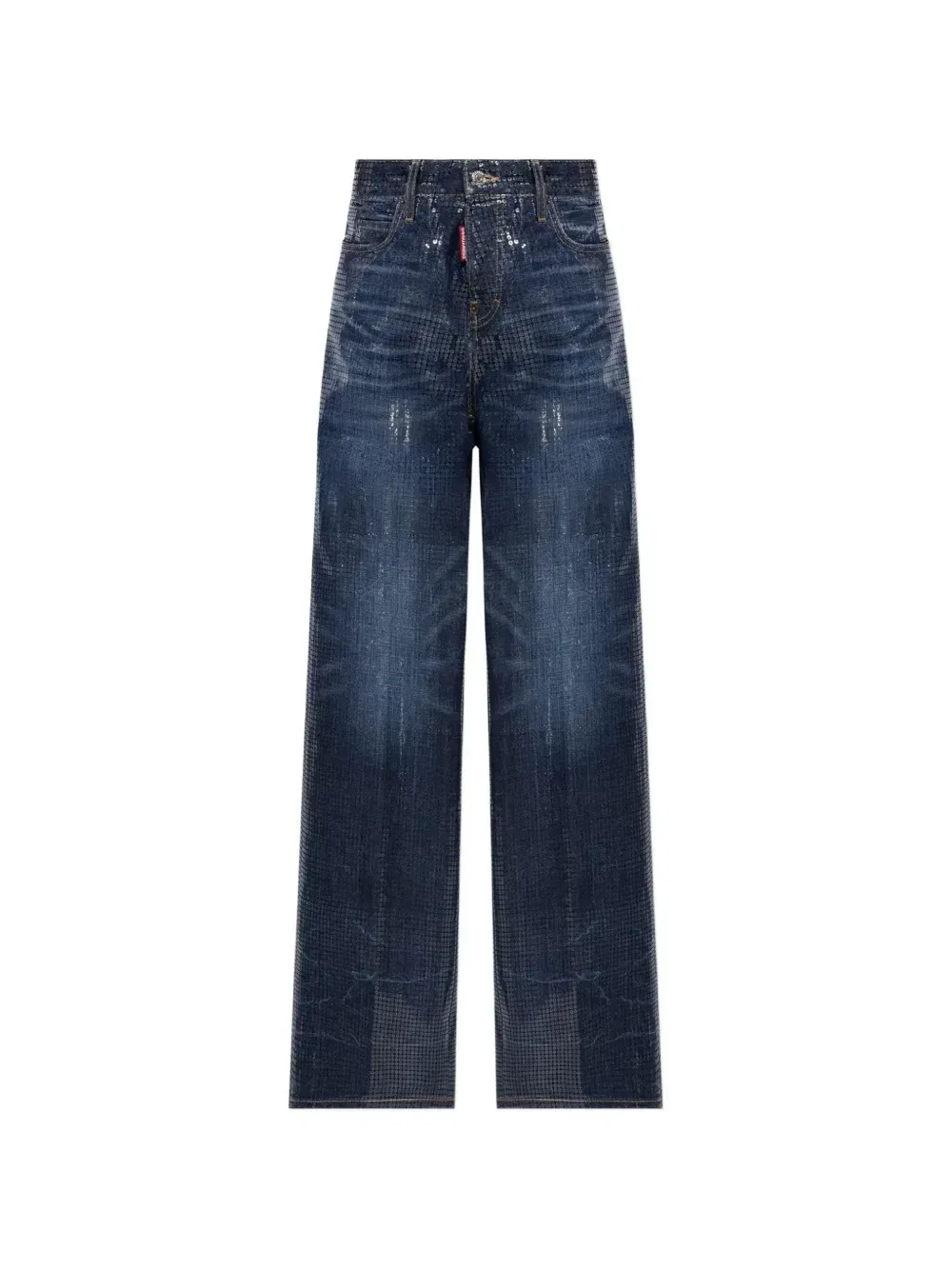 Мешковатые джинсы расшитые пайетками DSQUARED2, синий