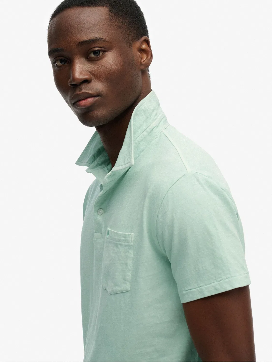 Поло Superdry Classic Cotton Linen, мята — фото 3
