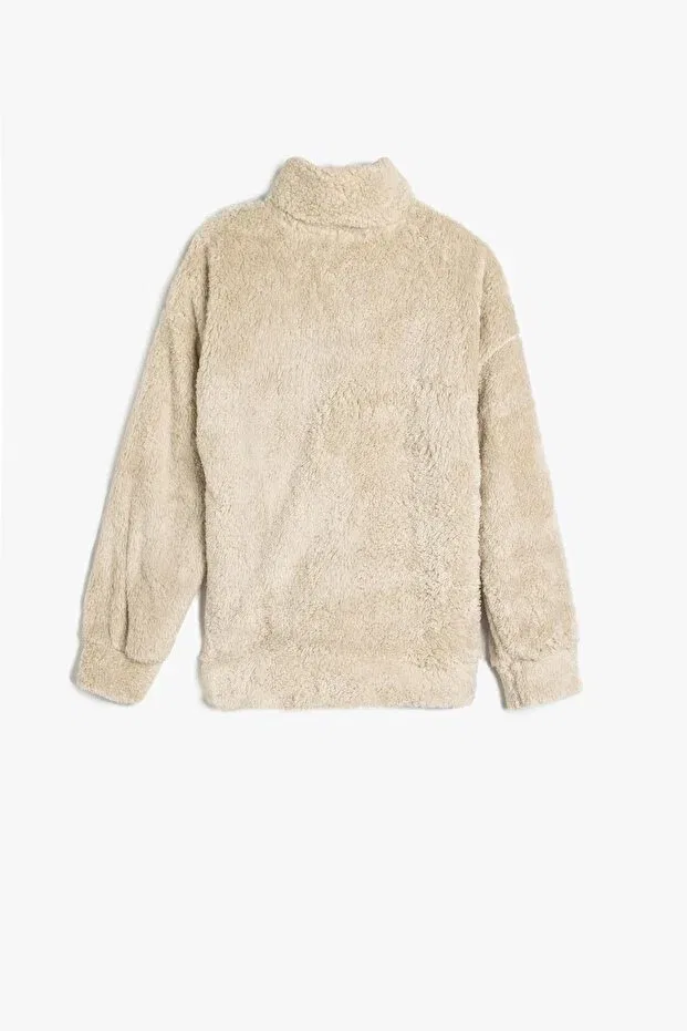 Детские свитшот для девочек с длинным рукавом Koton Kids, Beige — фото 2