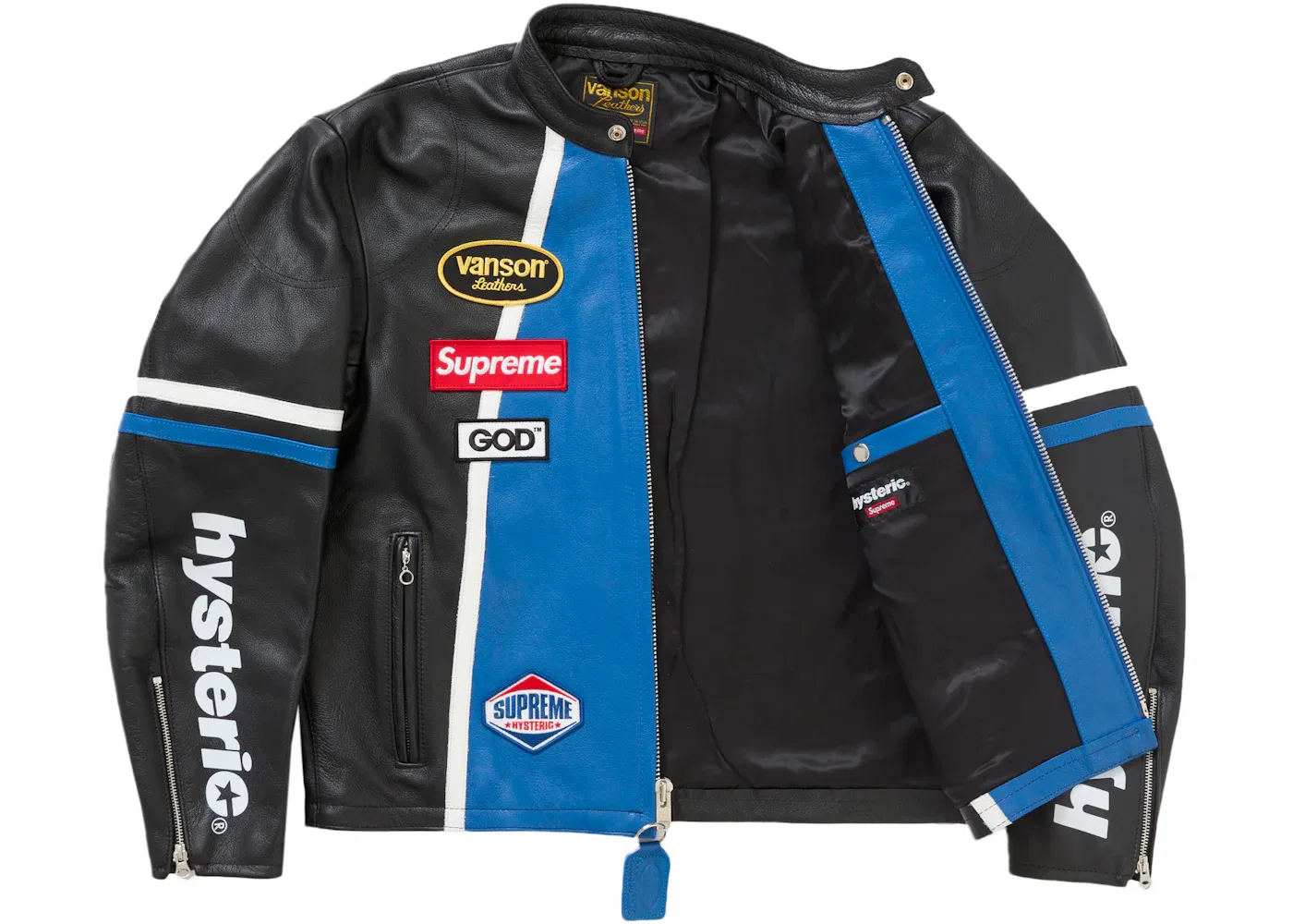 Мужская кожаная куртка Supreme Hysteric Glamour Vanson, Black — фото 2