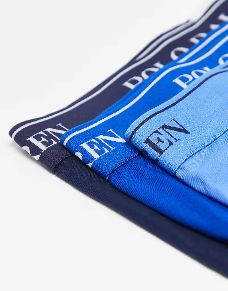 Классические плавки Polo Ralph Lauren, комплект из 3 пар, синий с разноцветными вставками — фото 2