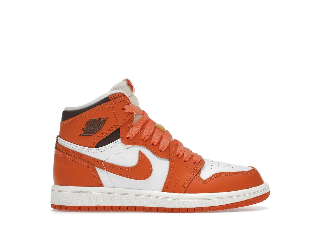 Детские кроссовки Lifestyle с высоким берцем Jordan 1 Retro High OG Jordan, White/Starfish-Cacao Wow-Sail