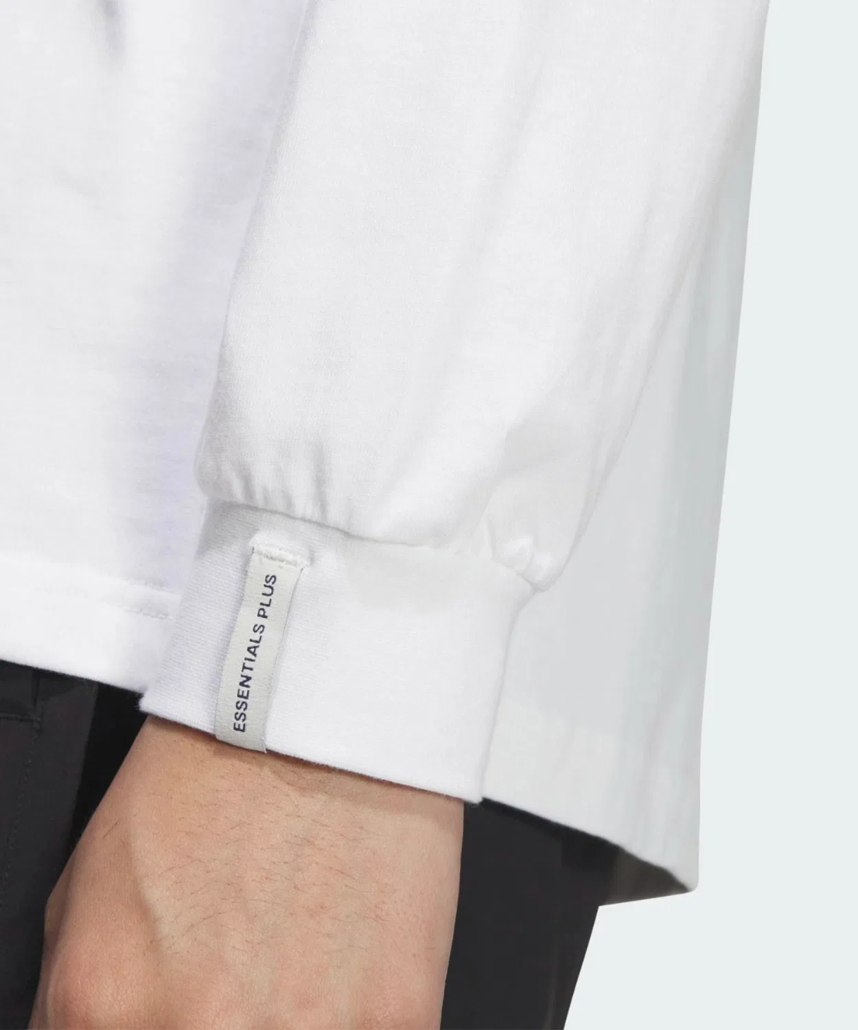 Мужская футболка с длинным рукавомсвободного кроя Essentials Plus Small Logo Adidas, White — фото 4