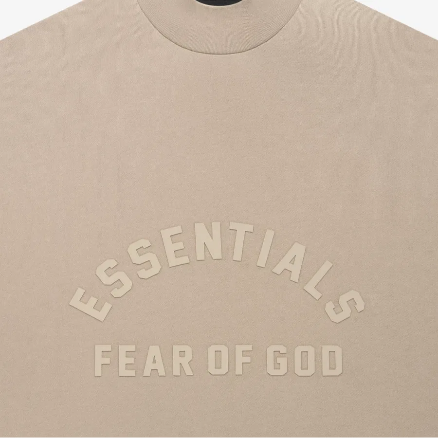 Детский свитшот с длинным рукавом Fear Of God Kids Essentials Crewneck, Beige Gray — фото 4