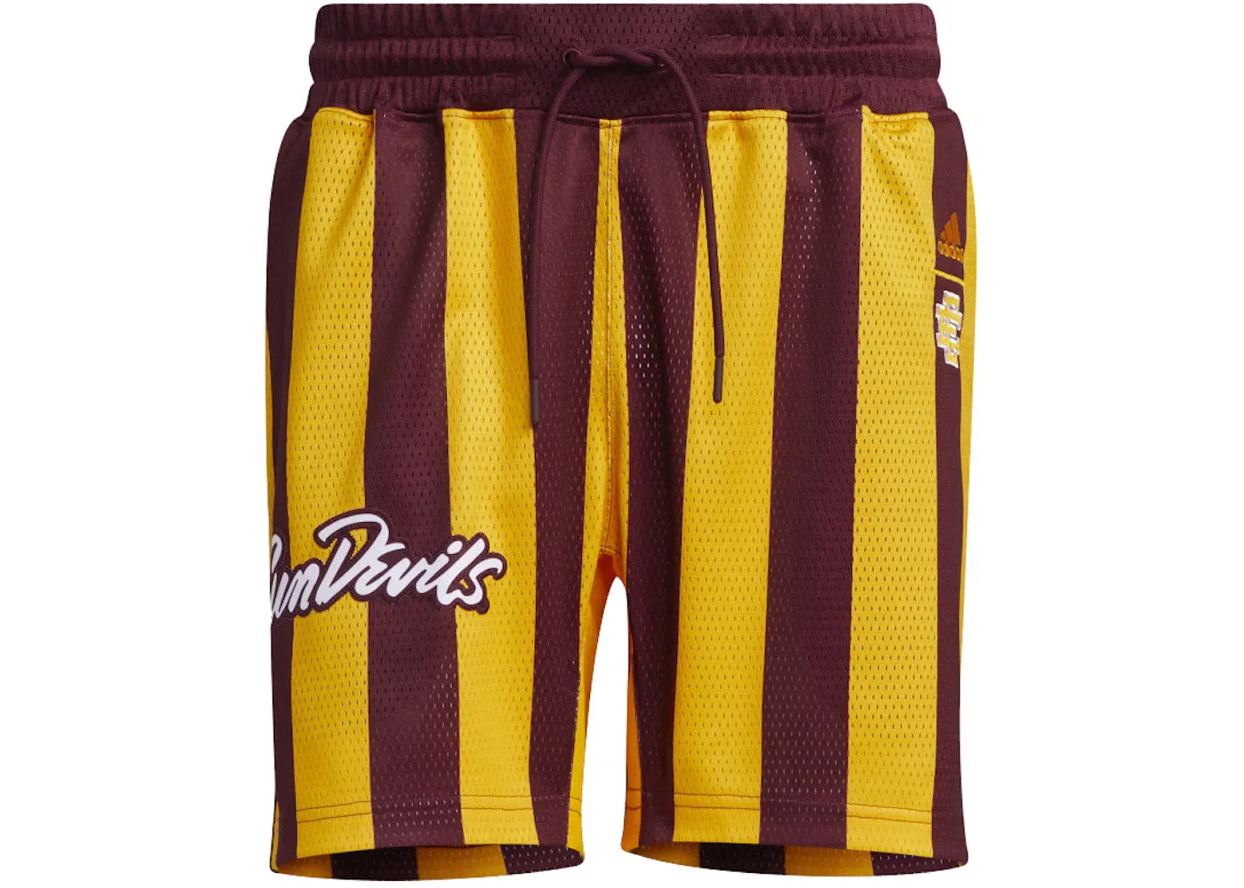 Мужские шорты с принтом Eric Emanuel ASU Arizona Sun Devils Swingman Shorts Adidas, Team Maroon/Team College Gold