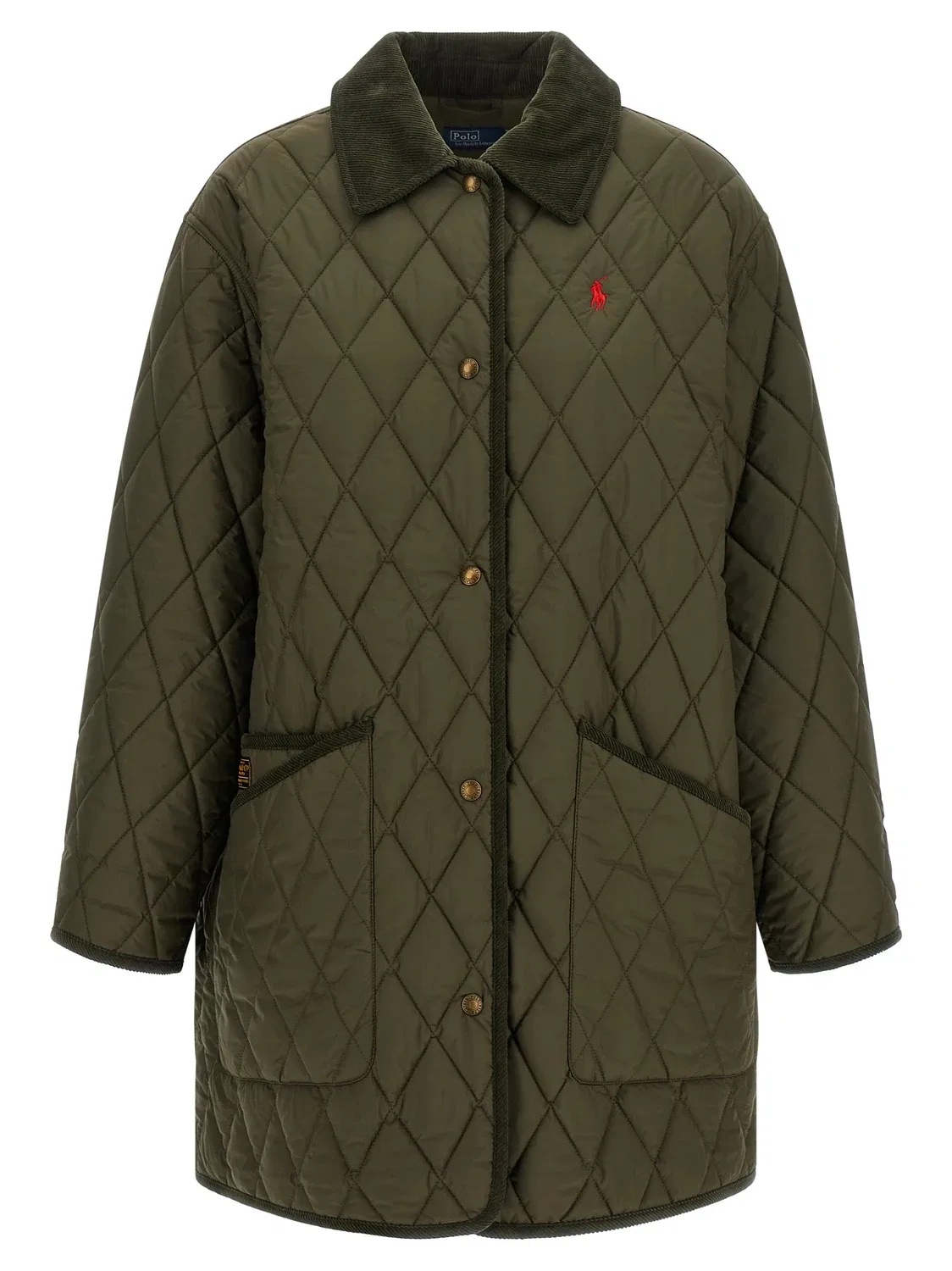 Стеганая куртка с вышивкой Polo Ralph Lauren, зеленый
