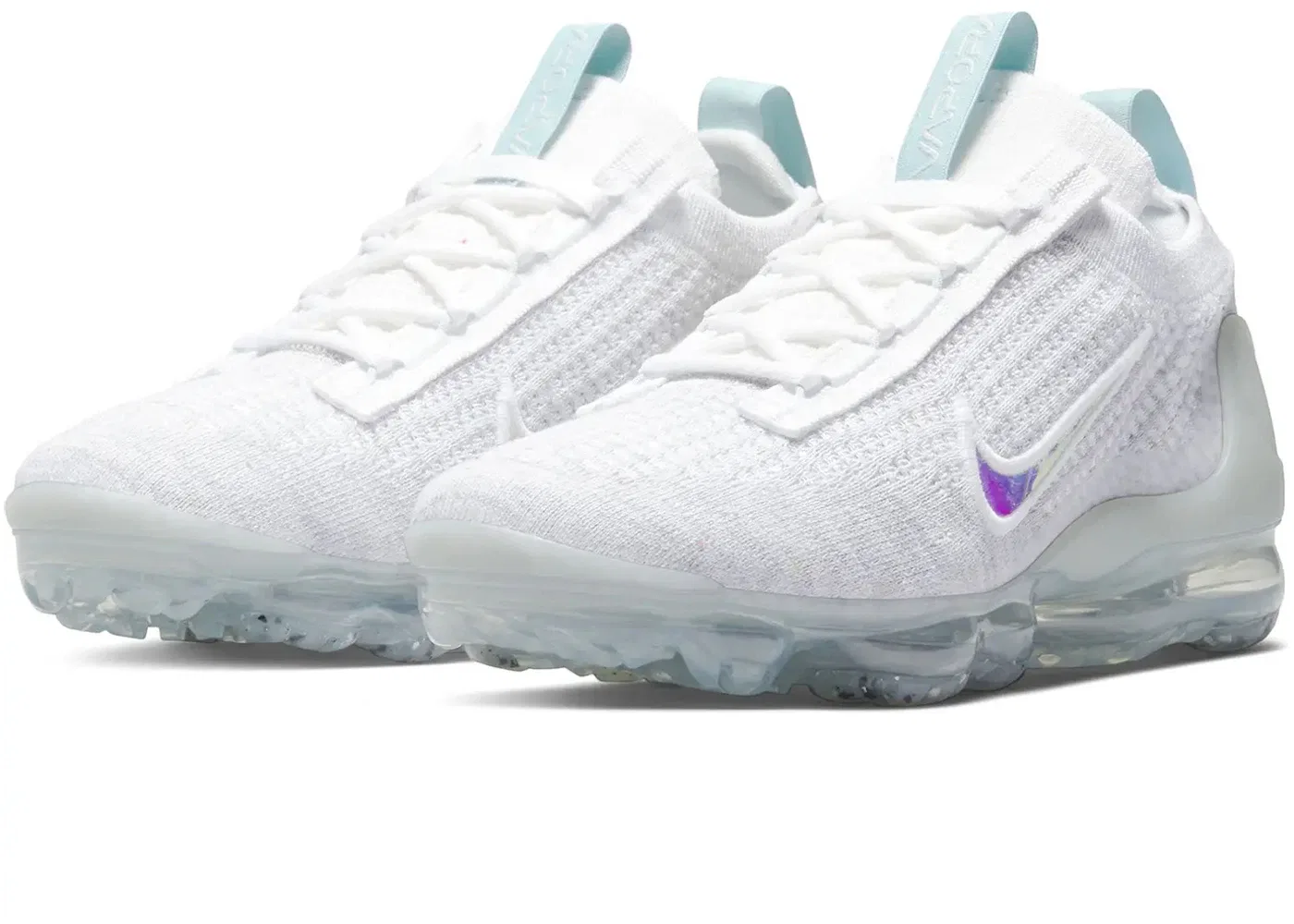 Детские кроссовки Lifestyle Nike Air VaporMax 2021 FK, White/Aura/Summit White/Clear — фото 2