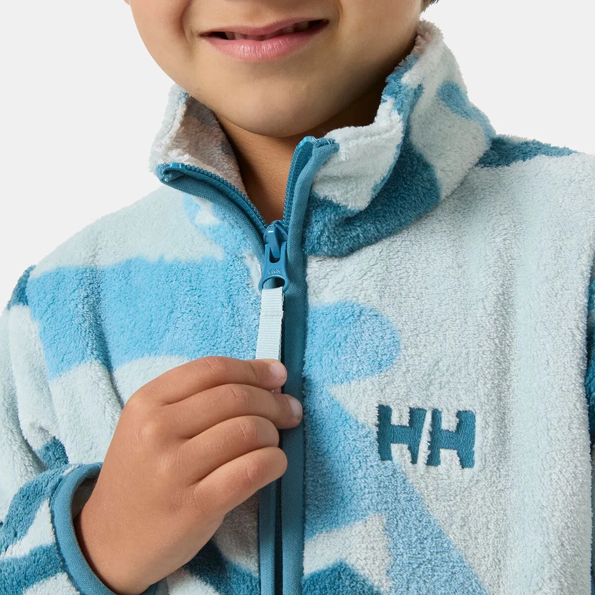 Детская флисовая куртка для мальчиков с принтом Chill Fleece Jacket Helly Hansen, Barely Blue Aop — фото 3