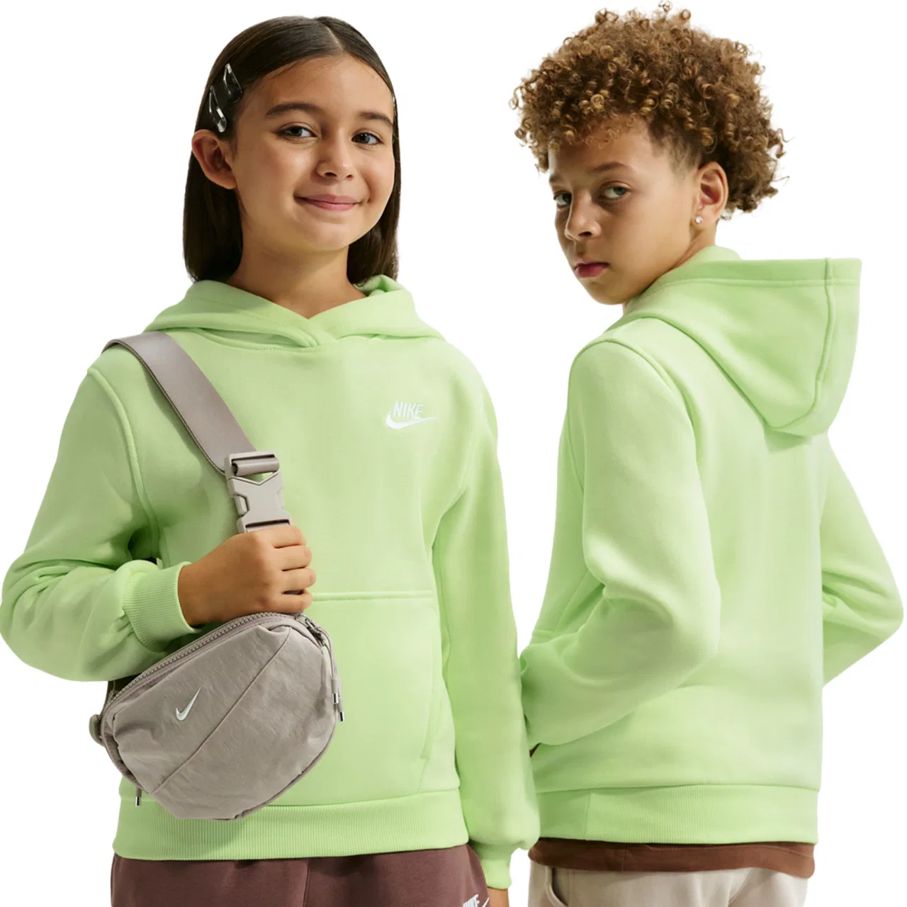 Толстовка для мальчиков Club LBR Fleece Nike, цвет Light Liquid Lime/White