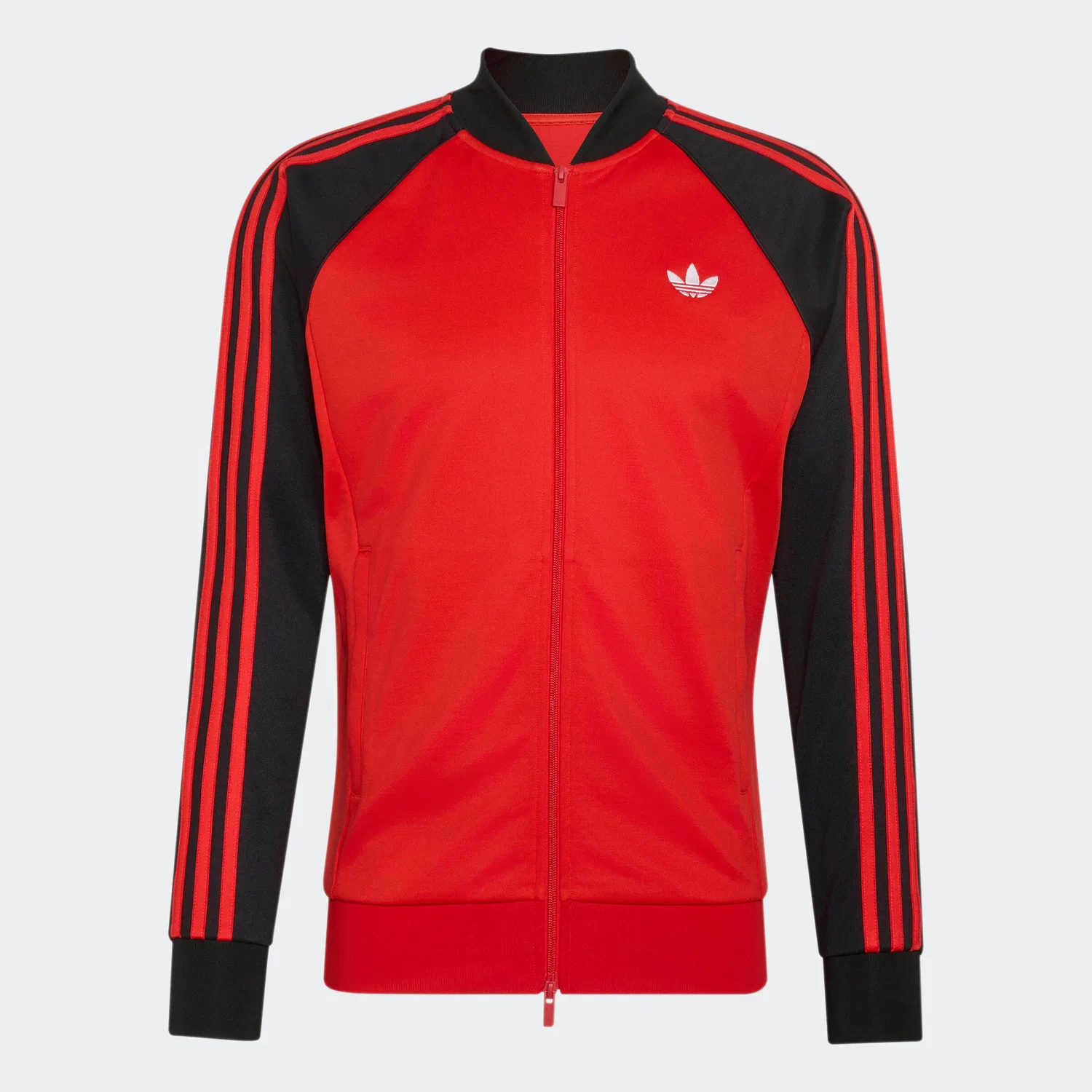 Толстовка на молнии Adidas Originals красного цвета — фото 2