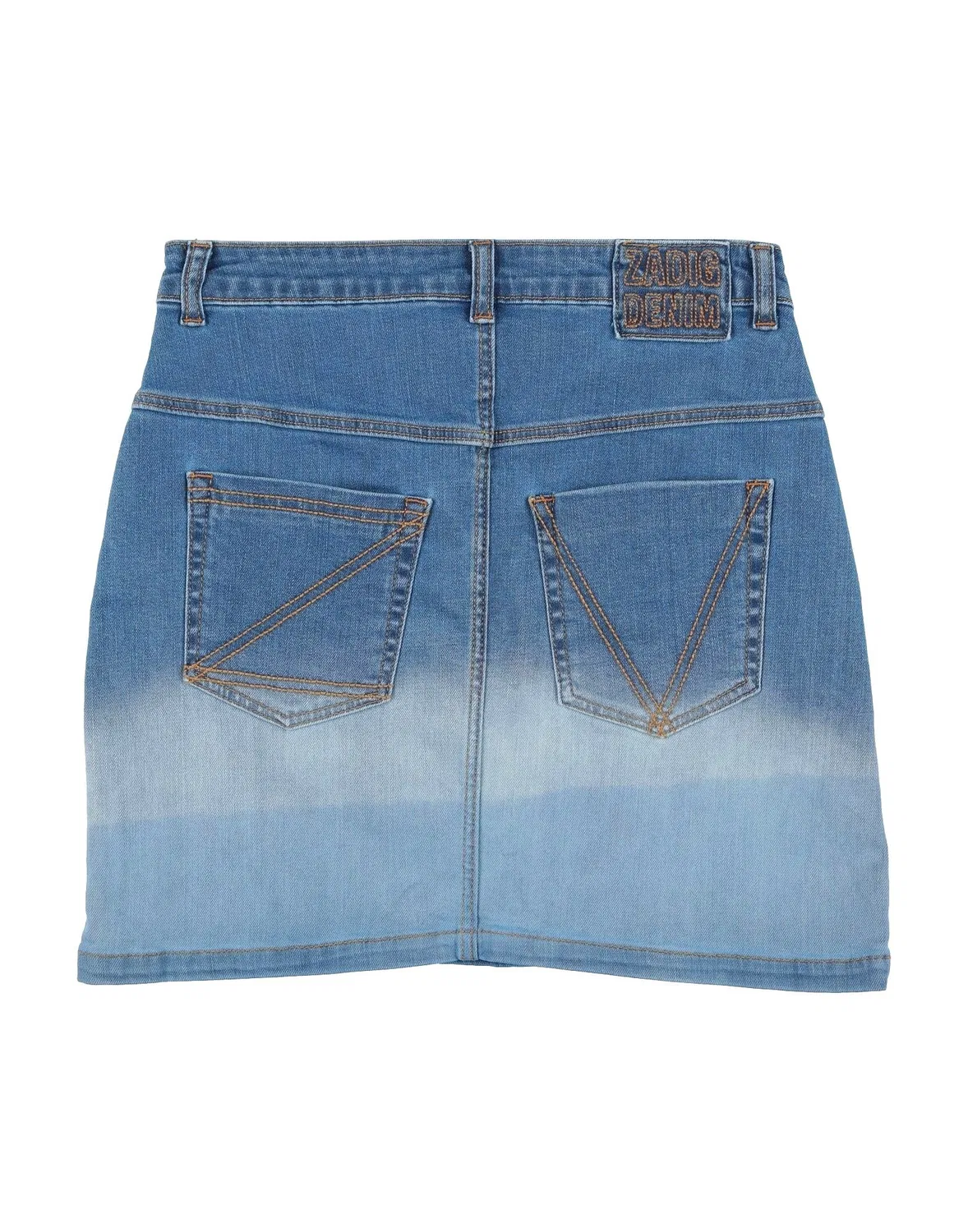 Детская джинсовая юбка для девочек с потертостями Zadig&Voltaire, синий — фото 2
