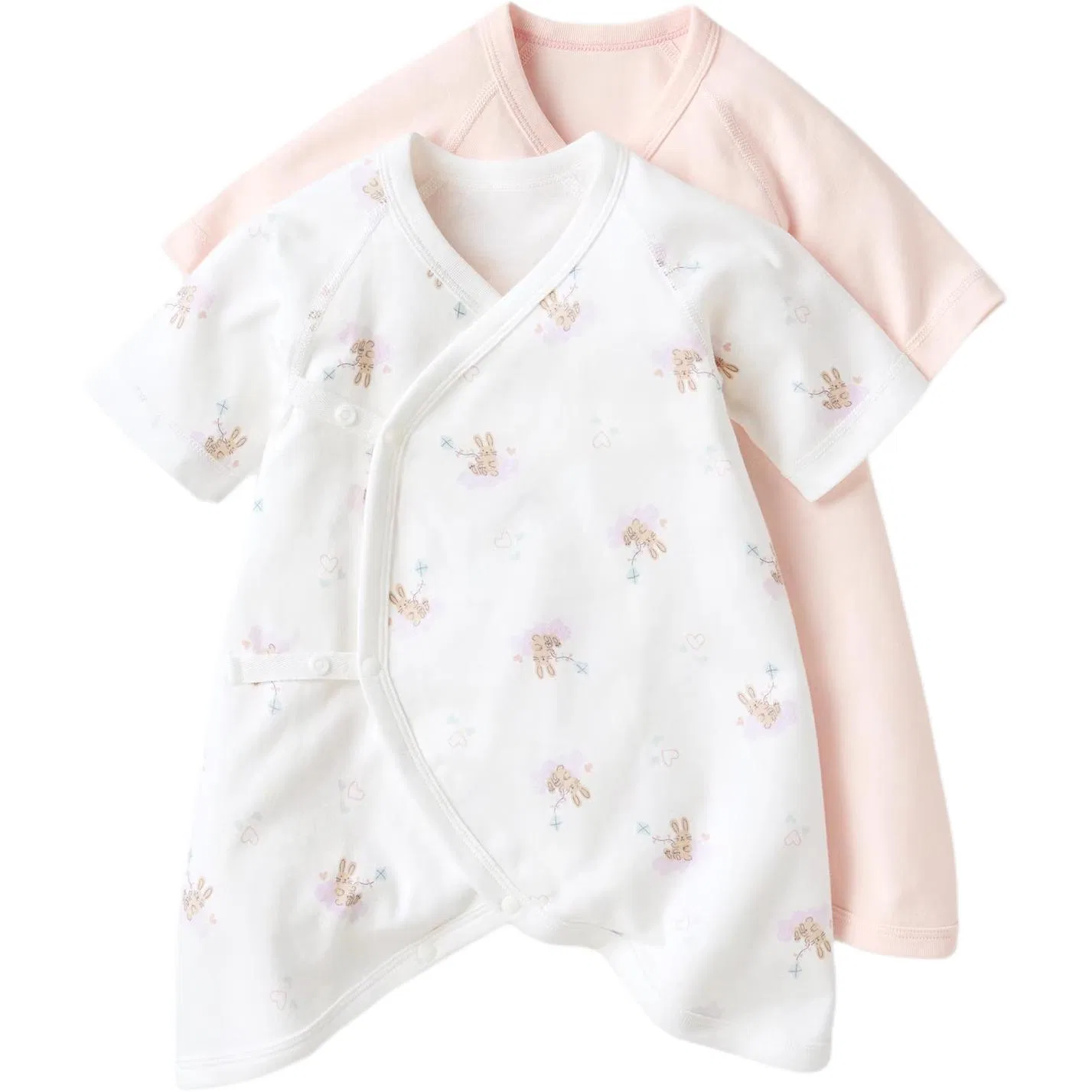 Детский комплект комбинезонов с длинным рукавом, 2 Pack (Pink+White), UNIQLO