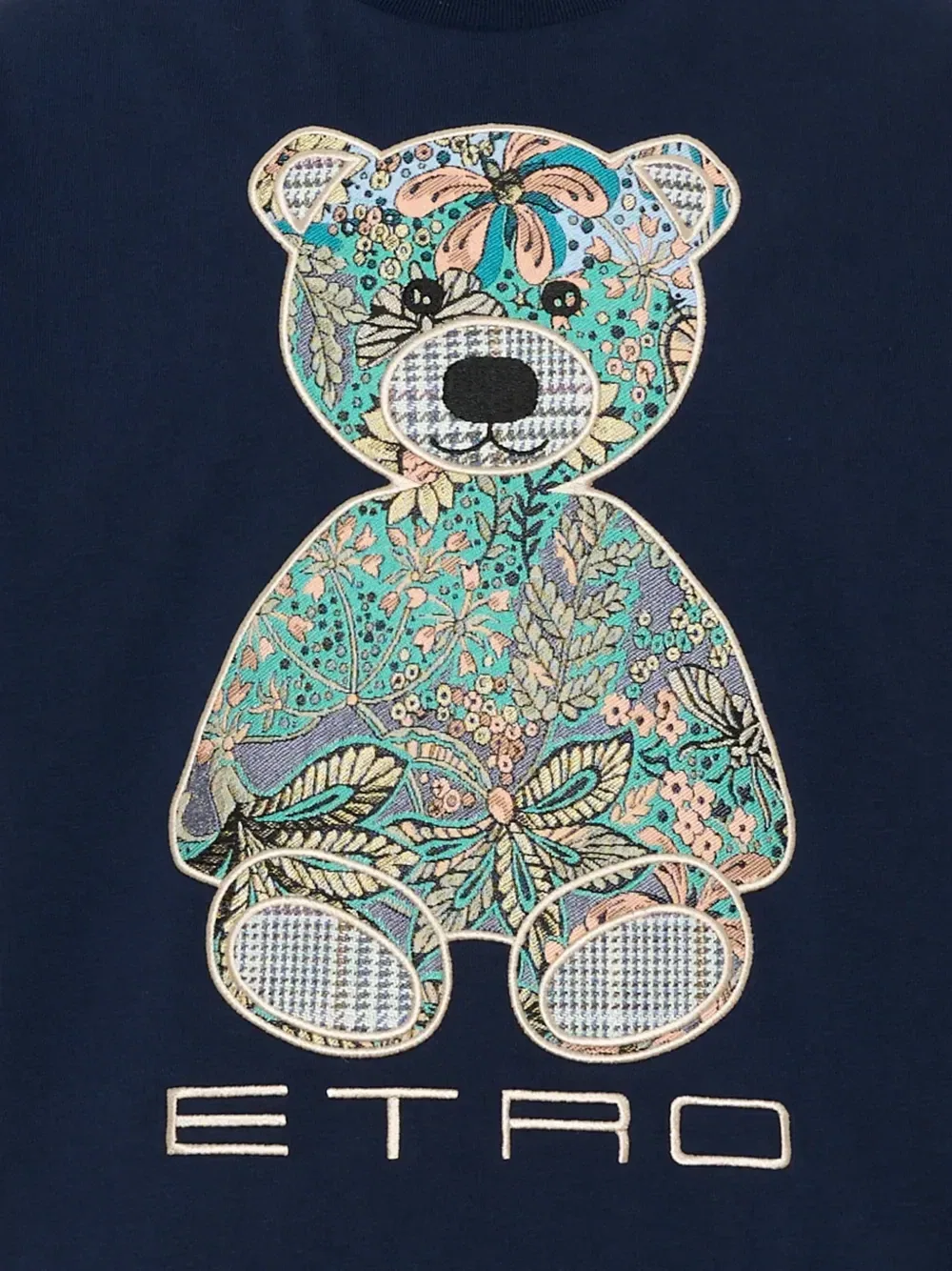 Футболка с принтом плюшевого мишки Etro Kids, синий — фото 3