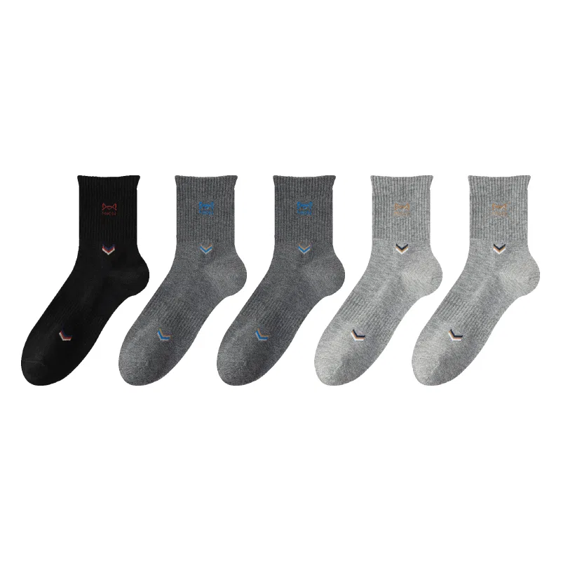 Детские носки средней длины с принтом Medium Gray 2+Dark Gray 2+Black MIIOW