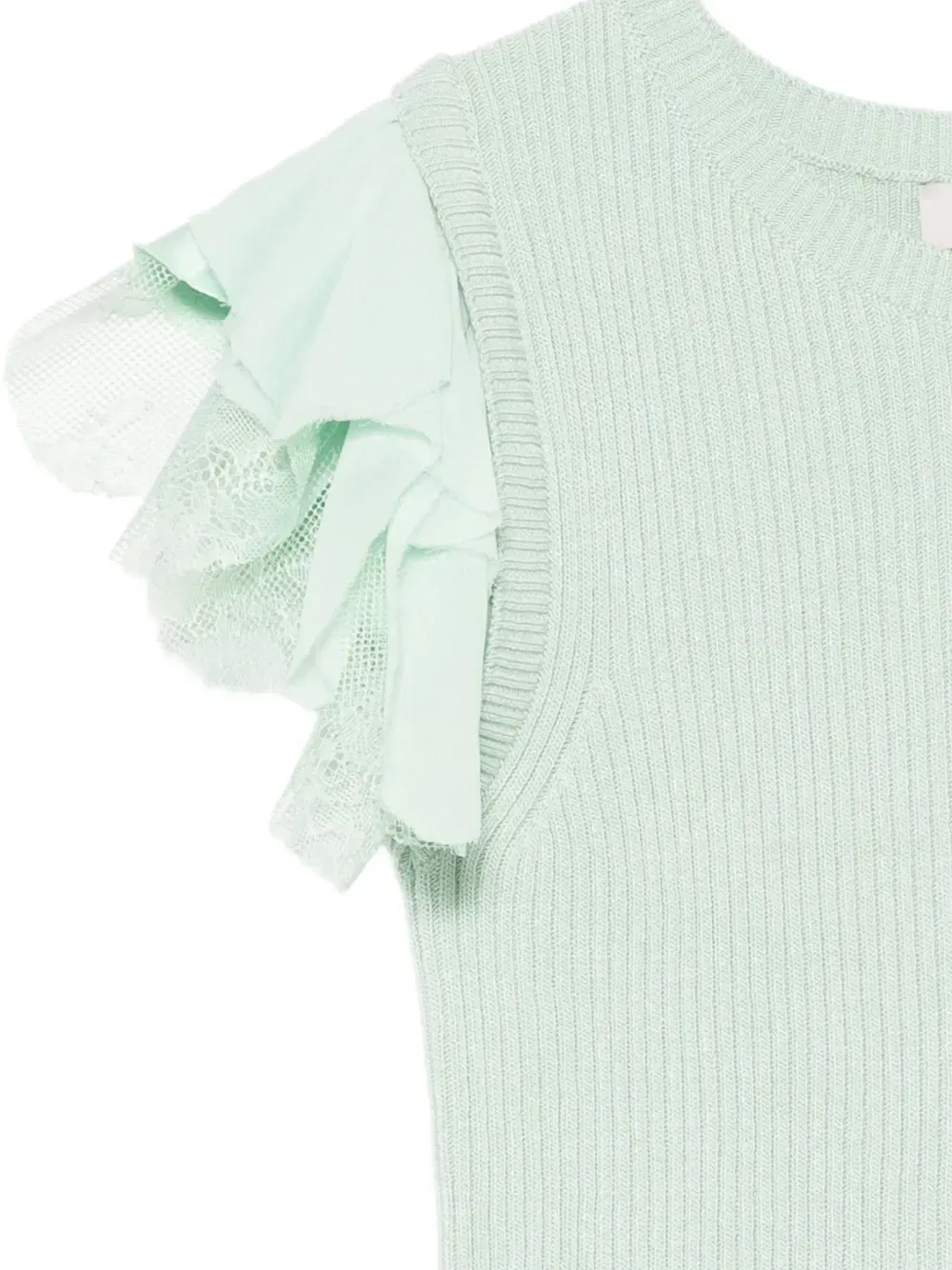 Футболка из рубчатого трикотажа Alberta Ferretti Kids, зеленый — фото 3