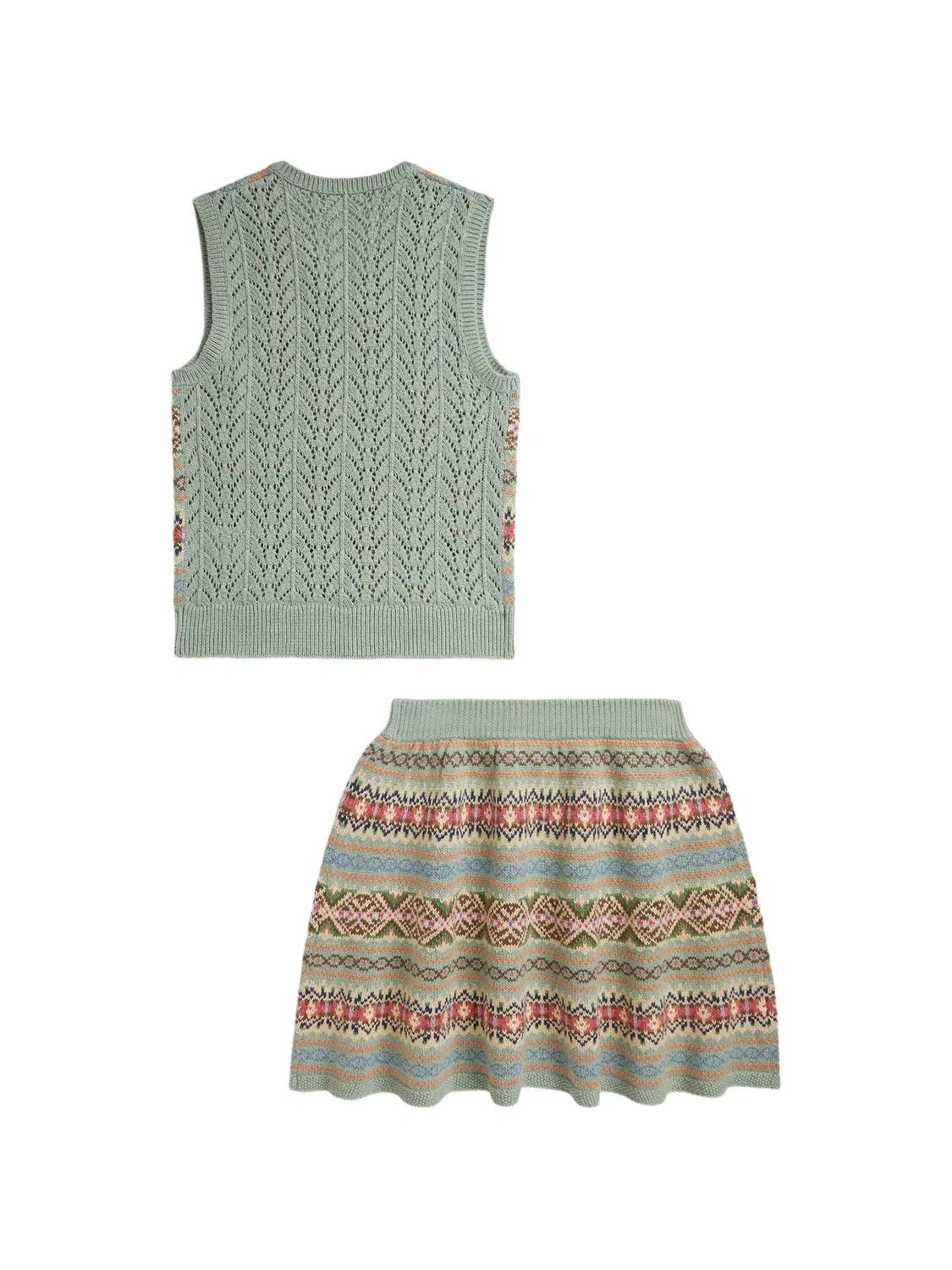 Комплект с узором Polo Ralph Lauren Kids, зеленый — фото 2