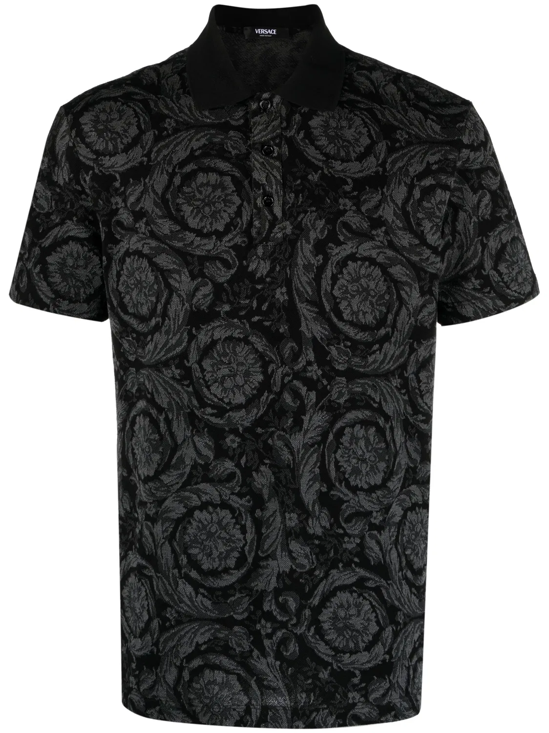 Поло с барокко от Versace, средний серый
