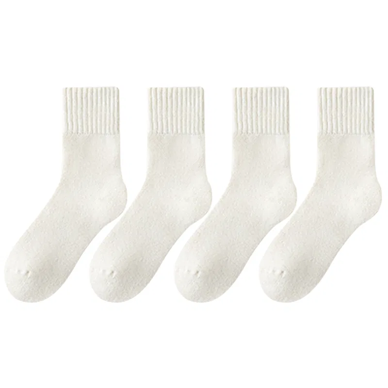Детские носки с длинным голенищем, комплект из 4 пар, Raw White, MIIOW