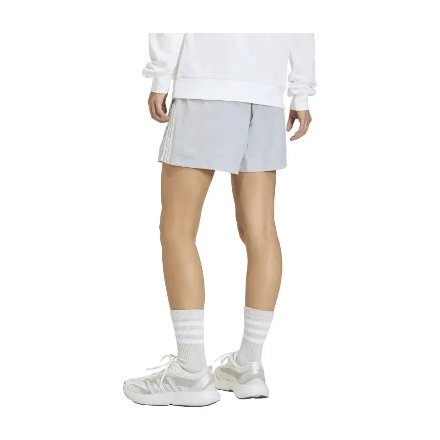 Шорты женские с высокой посадкой и эластичным поясом, модель W 3s Wv Sho, adidas, Halo Silver / White — фото 3