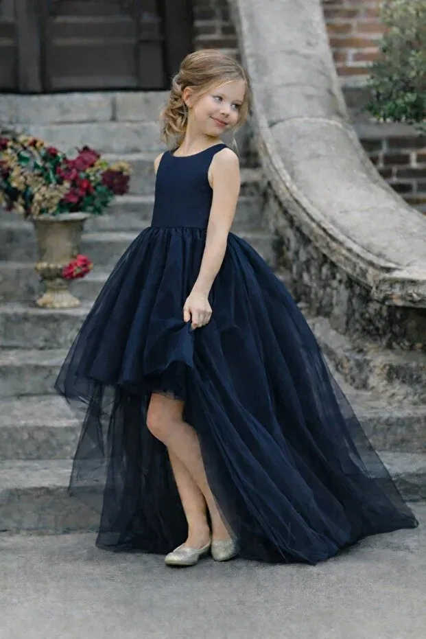 Детское платье для девочек без рукавов Party Suneh, Navy Blue — фото 2