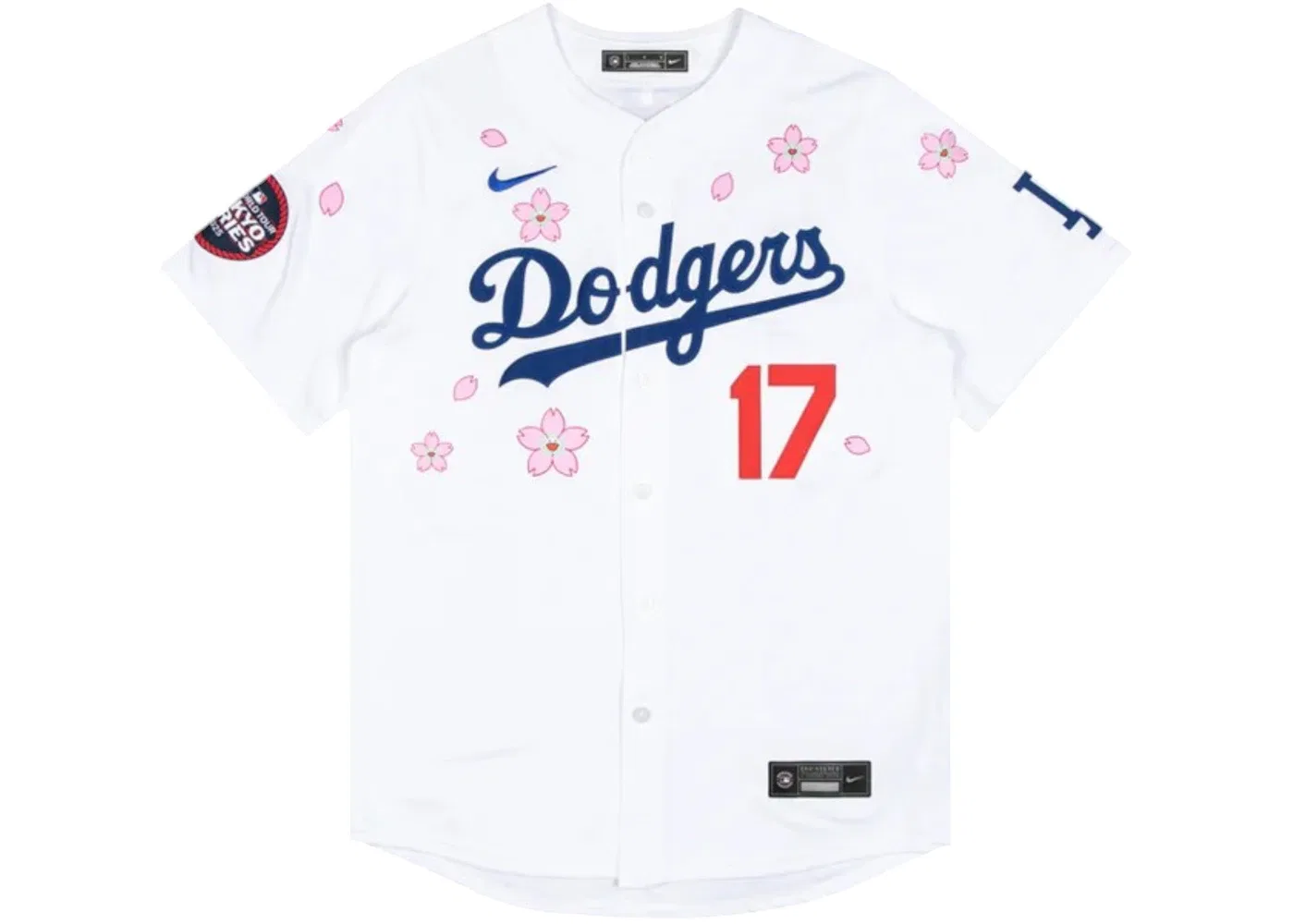 Мужская джерси с принтом Nike x Takashi Murakami x MLB World Tour Tokyo Series 2025 Dodgers Ohtani Jersey, White — фото 2