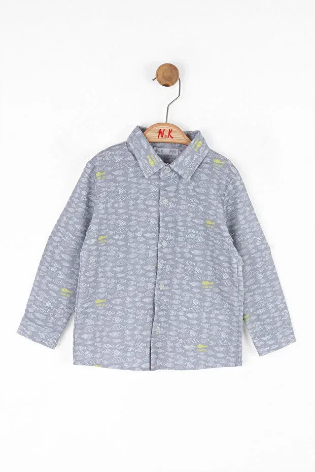 Детская рубашка для мальчиков с длинным рукавом Nk Kids, Gray