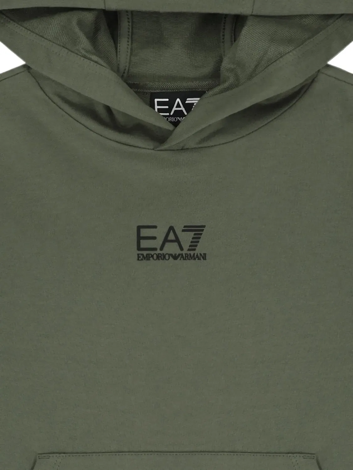 Зеленое худи с принтом-логотипом EA7 Emporio Armani, зеленый — фото 2
