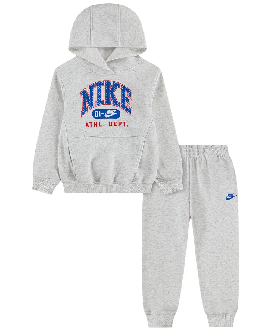 Детский комплект из флисового худи и джоггеров Nike, Birch Heather