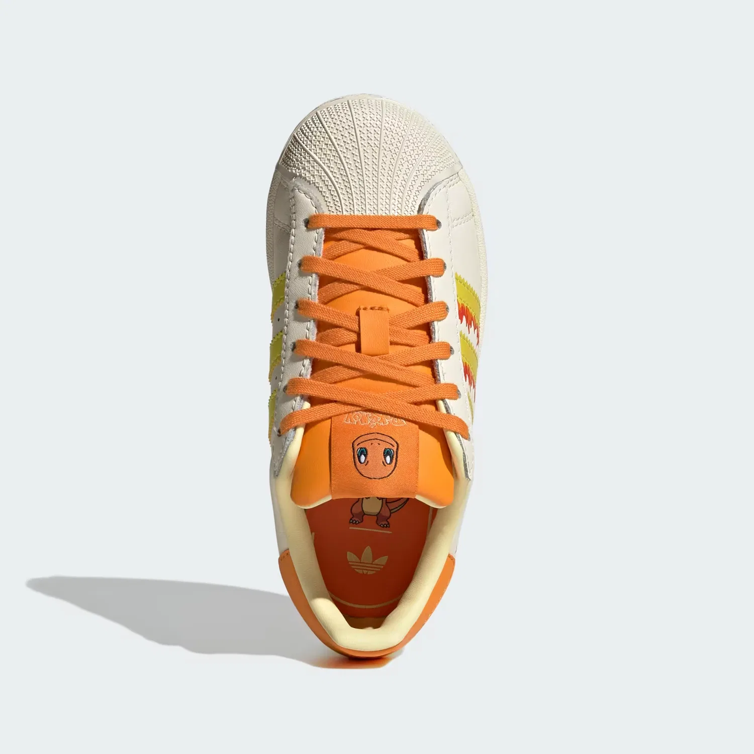 Детские кроссовки с принтом Pokémon Superstar II Adidas Originals, кремово-белый/ярко-желтый/ярко-оранжевый — фото 2